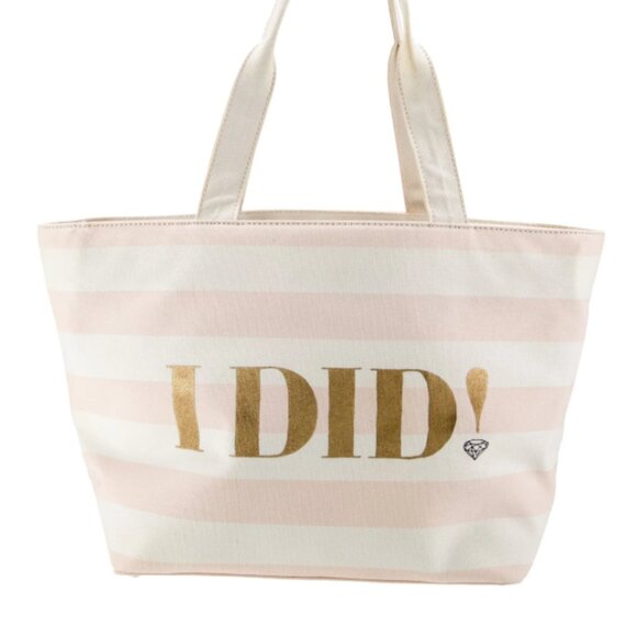 Kate Spade Bride "I Do, I Did" Canvas Tote Custom Wedding Storybook lining - Picture 3 of 6